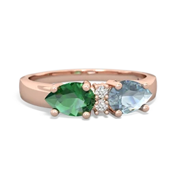 Aquamarine Pear Bowtie 14K Rose Gold ring R0865