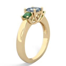 Aquamarine Three Stone Trellis 14K Yellow Gold ring R4015