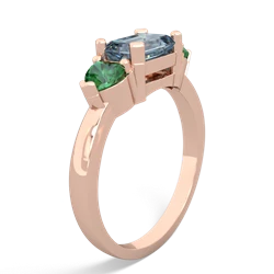 Aquamarine Three Stone 14K Rose Gold ring R5235