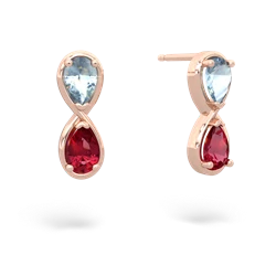 Aquamarine Infinity 14K Rose Gold earrings E5050