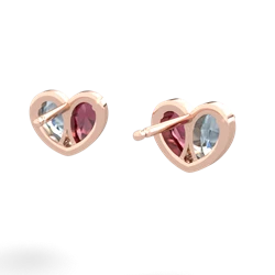 Aquamarine 'Our Heart' 14K Rose Gold earrings E5072