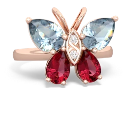 Aquamarine Butterfly 14K Rose Gold ring R2215