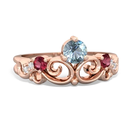Aquamarine Crown Keepsake 14K Rose Gold ring R5740