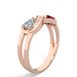 Aquamarine Diamond Infinity 14K Rose Gold ring R5390