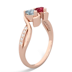 Aquamarine Side By Side 14K Rose Gold ring R3090