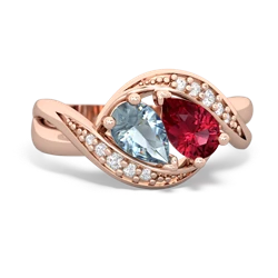 Aquamarine Summer Winds 14K Rose Gold ring R5342