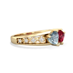 Aquamarine Heart To Heart 14K Yellow Gold ring R3342