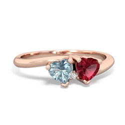 Aquamarine Sweethearts 14K Rose Gold ring R5260