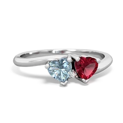 Aquamarine Sweethearts 14K White Gold ring R5260