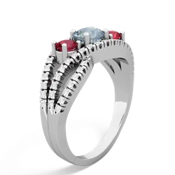 Aquamarine Three Stone Aurora 14K White Gold ring R3080