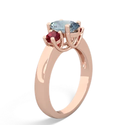 Aquamarine Three Stone Oval Trellis 14K Rose Gold ring R4024