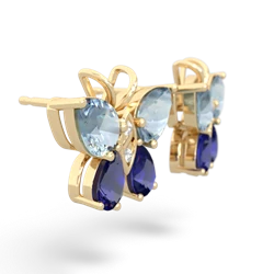 Aquamarine Butterfly 14K Yellow Gold earrings E2215