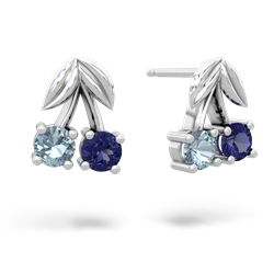 Aquamarine Sweet Cherries 14K White Gold earrings E7001