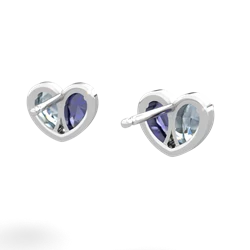 Aquamarine 'Our Heart' 14K White Gold earrings E5072