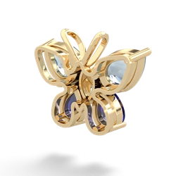 Aquamarine Butterfly 14K Yellow Gold pendant P2215