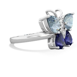 Aquamarine Butterfly 14K White Gold ring R2215