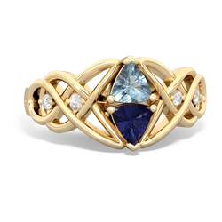 Aquamarine Keepsake Celtic Knot 14K Yellow Gold ring R5300