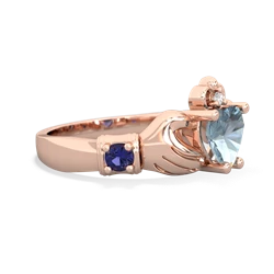 Aquamarine Claddagh Keepsake 14K Rose Gold ring R5245