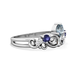 Aquamarine Crown Keepsake 14K White Gold ring R5740