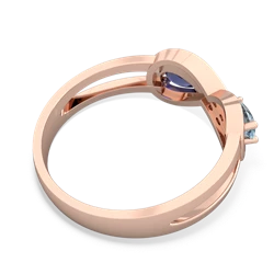 Aquamarine Diamond Infinity 14K Rose Gold ring R5390