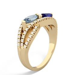 Aquamarine Diamond Rivers 14K Yellow Gold ring R3070