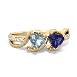 Aquamarine Side By Side 14K Yellow Gold ring R3090