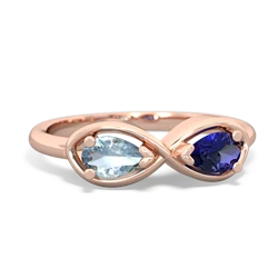 Aquamarine Infinity 14K Rose Gold ring R5050