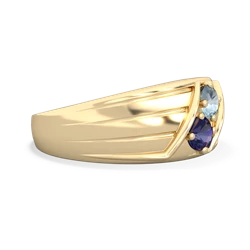 Aquamarine Men's Streamline 14K Yellow Gold ring R0460