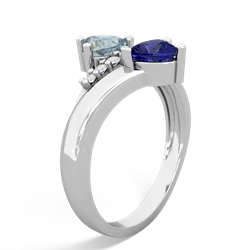 Aquamarine Heart To Heart 14K White Gold ring R2064