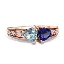 Aquamarine Heart To Heart 14K Rose Gold ring R3342