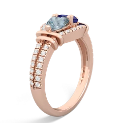 Aquamarine Art-Deco Keepsake 14K Rose Gold ring R5630