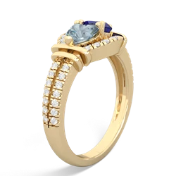 Aquamarine Art-Deco Keepsake 14K Yellow Gold ring R5630