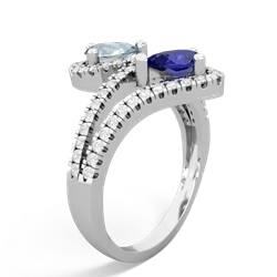 Aquamarine Diamond Dazzler 14K White Gold ring R3000