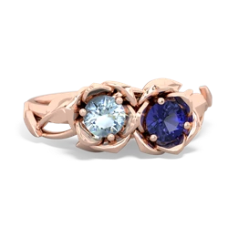 Aquamarine Rose Garden 14K Rose Gold ring R5510