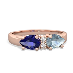 Aquamarine Pear Bowtie 14K Rose Gold ring R0865