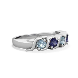 Aquamarine Anniversary Band 14K White Gold ring R2089