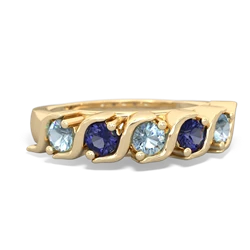 Aquamarine Anniversary Band 14K Yellow Gold ring R2089