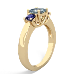 Aquamarine Three Stone Trellis 14K Yellow Gold ring R4015