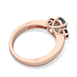 Aquamarine Three Stone Oval Trellis 14K Rose Gold ring R4024