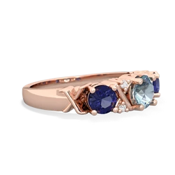 Aquamarine Hugs And Kisses 14K Rose Gold ring R5016