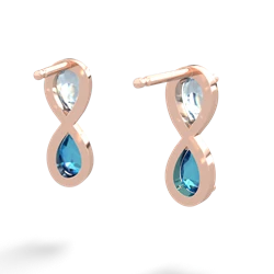 Aquamarine Infinity 14K Rose Gold earrings E5050