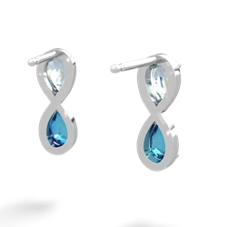 Aquamarine Infinity 14K White Gold earrings E5050