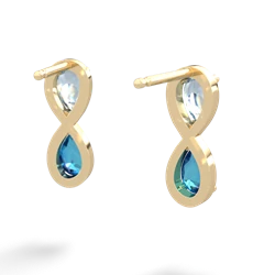 Aquamarine Infinity 14K Yellow Gold earrings E5050