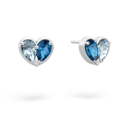 Aquamarine 'Our Heart' 14K White Gold earrings E5072