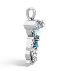 Aquamarine Puppy Love 14K White Gold pendant P5800