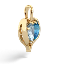 Aquamarine Two Become One 14K Yellow Gold pendant P5330