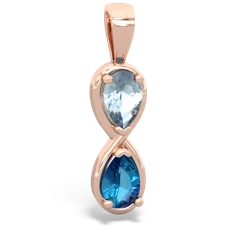 Aquamarine Infinity 14K Rose Gold pendant P5050