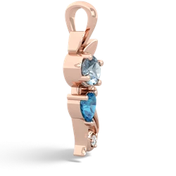 Aquamarine Kitten 14K Rose Gold pendant P5780