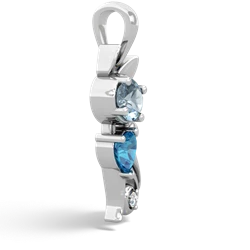 Aquamarine Kitten 14K White Gold pendant P5780