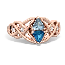 Aquamarine Keepsake Celtic Knot 14K Rose Gold ring R5300